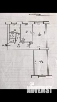 3-к квартира, вторичка, 60м2, 2/5 этаж