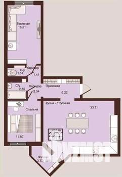 2-к квартира, вторичка, 78м2, 9/16 этаж