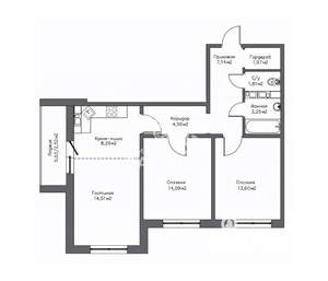 3-к квартира, вторичка, 72м2, 13/17 этаж