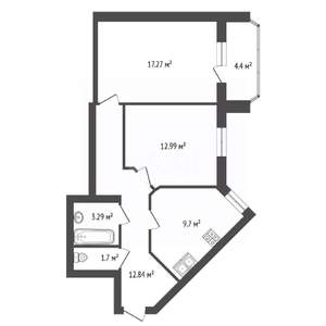 2-к квартира, вторичка, 60м2, 5/5 этаж