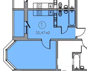 1-к квартира, вторичка, 32м2, 11/17 этаж