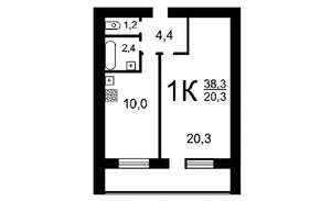 1-к квартира, вторичка, 37м2, 11/12 этаж