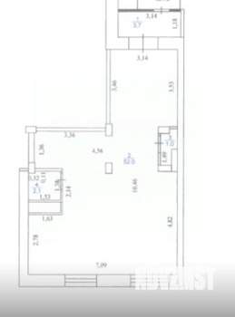 2-к квартира, вторичка, 55м2, 1/17 этаж