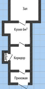 1-к квартира, вторичка, 33м2, 1/1 этаж