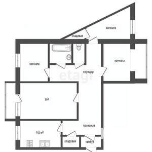 4-к квартира, вторичка, 78м2, 4/9 этаж