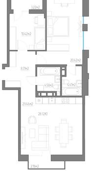2-к квартира, вторичка, 83м2, 6/11 этаж