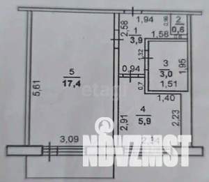 1-к квартира, вторичка, 31м2, 4/5 этаж