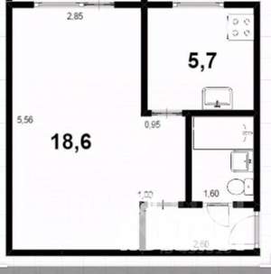 1-к квартира, вторичка, 31м2, 4/5 этаж