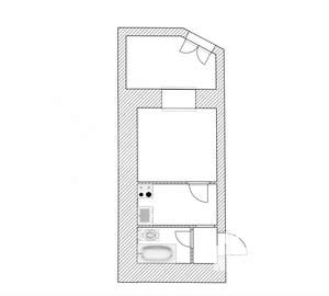 2-к квартира, вторичка, 23м2, 1/2 этаж