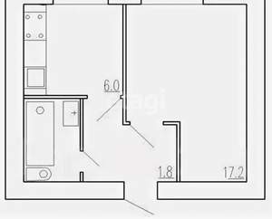 1-к квартира, вторичка, 32м2, 6/16 этаж