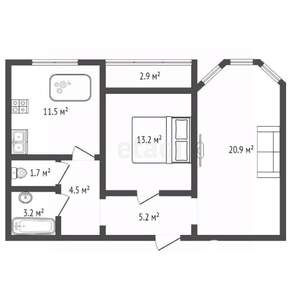 2-к квартира, вторичка, 60м2, 2/17 этаж