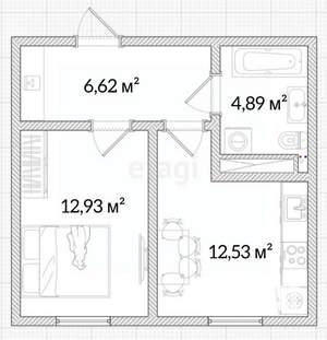 1-к квартира, вторичка, 37м2, 5/6 этаж