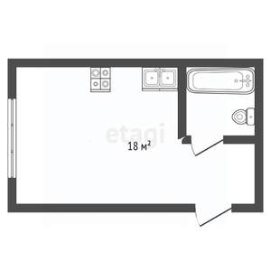 Студия квартира, вторичка, 18м2, 6/9 этаж