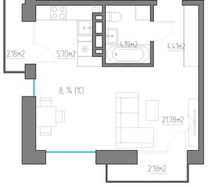 Студия квартира, вторичка, 40м2, 4/11 этаж