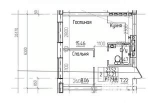 2-к квартира, вторичка, 34м2, 6/10 этаж