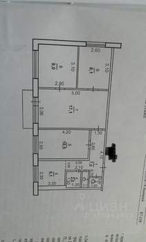 4-к квартира, вторичка, 61м2, 2/5 этаж