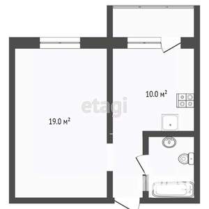 1-к квартира, вторичка, 40м2, 6/11 этаж