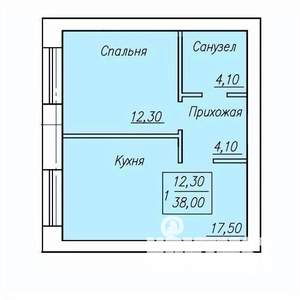 1-к квартира, вторичка, 38м2, 2/4 этаж